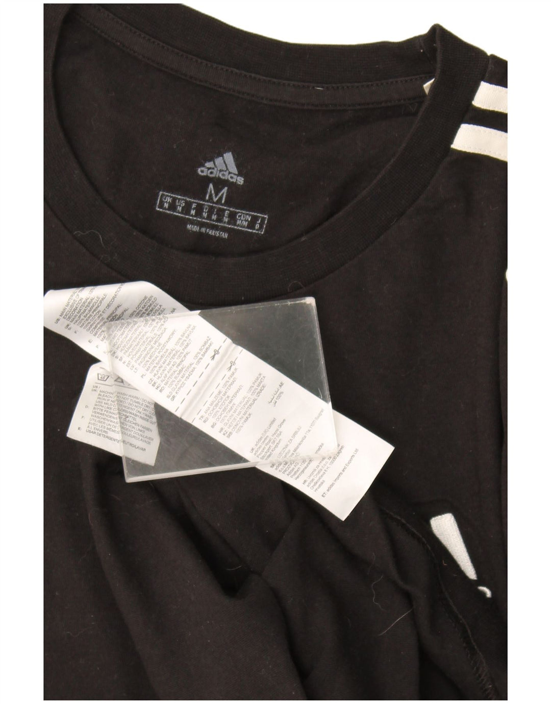 T-shirt Adidas da uomo Top media in cotone nero