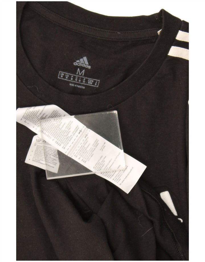 T-shirt Adidas da uomo Top media in cotone nero