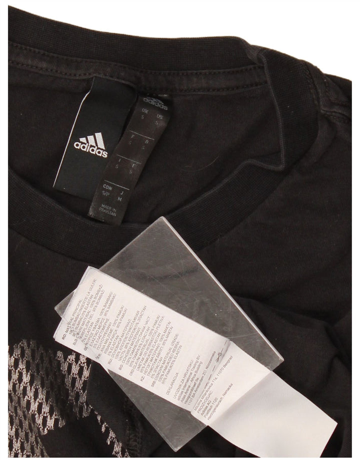 T-shirt grafica da uomo ADIDAS Top piccola in cotone nero