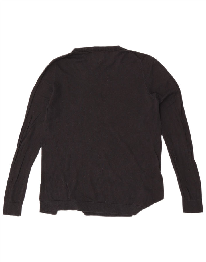 Maglione maglione girocollo da donna Massimo Dutti UK 14 cotone nero medio