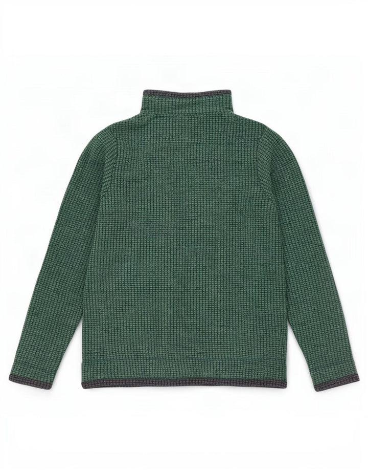 Maglione in pile da donna con collo con zip Weird Fish UK 14 grande poliestere verde