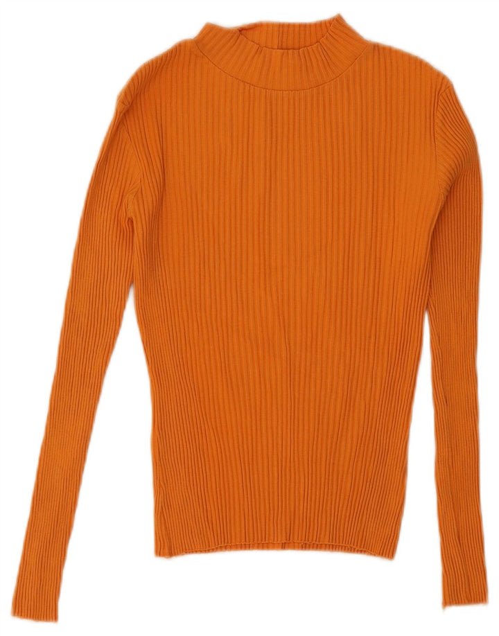 Top corto da donna Zara manica lunga UK 12 arancione medio