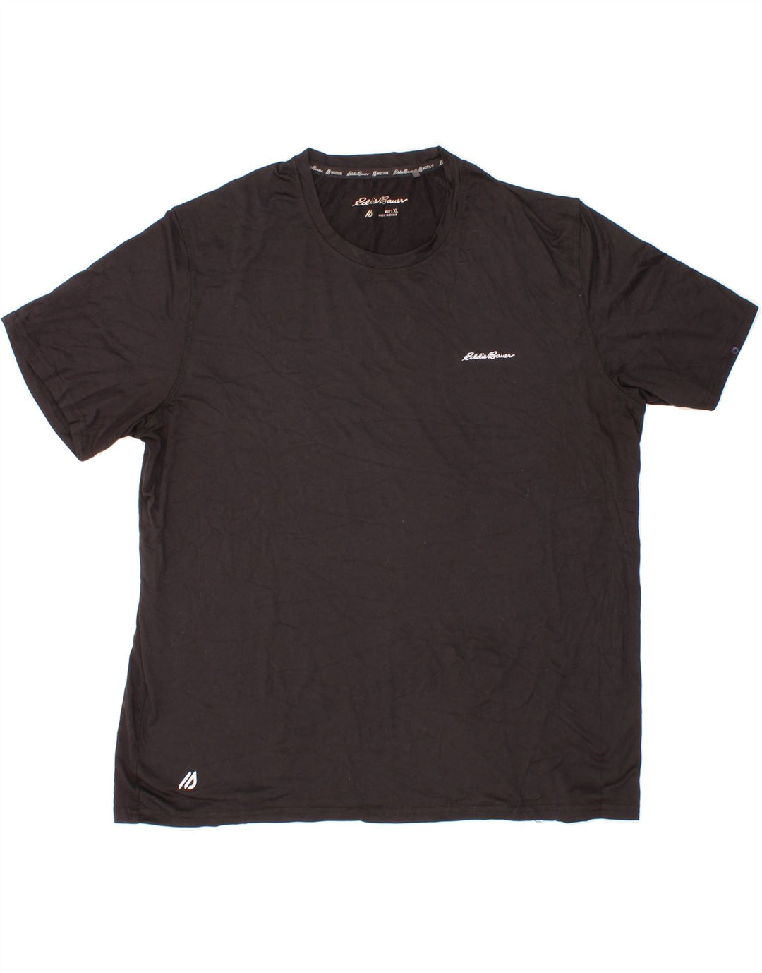 EDDIE BAUER Mens T-Shirt Top XL Black Polyester Vintage Eddie Bauer and Second-Hand Eddie Bauer from Messina Hembry 