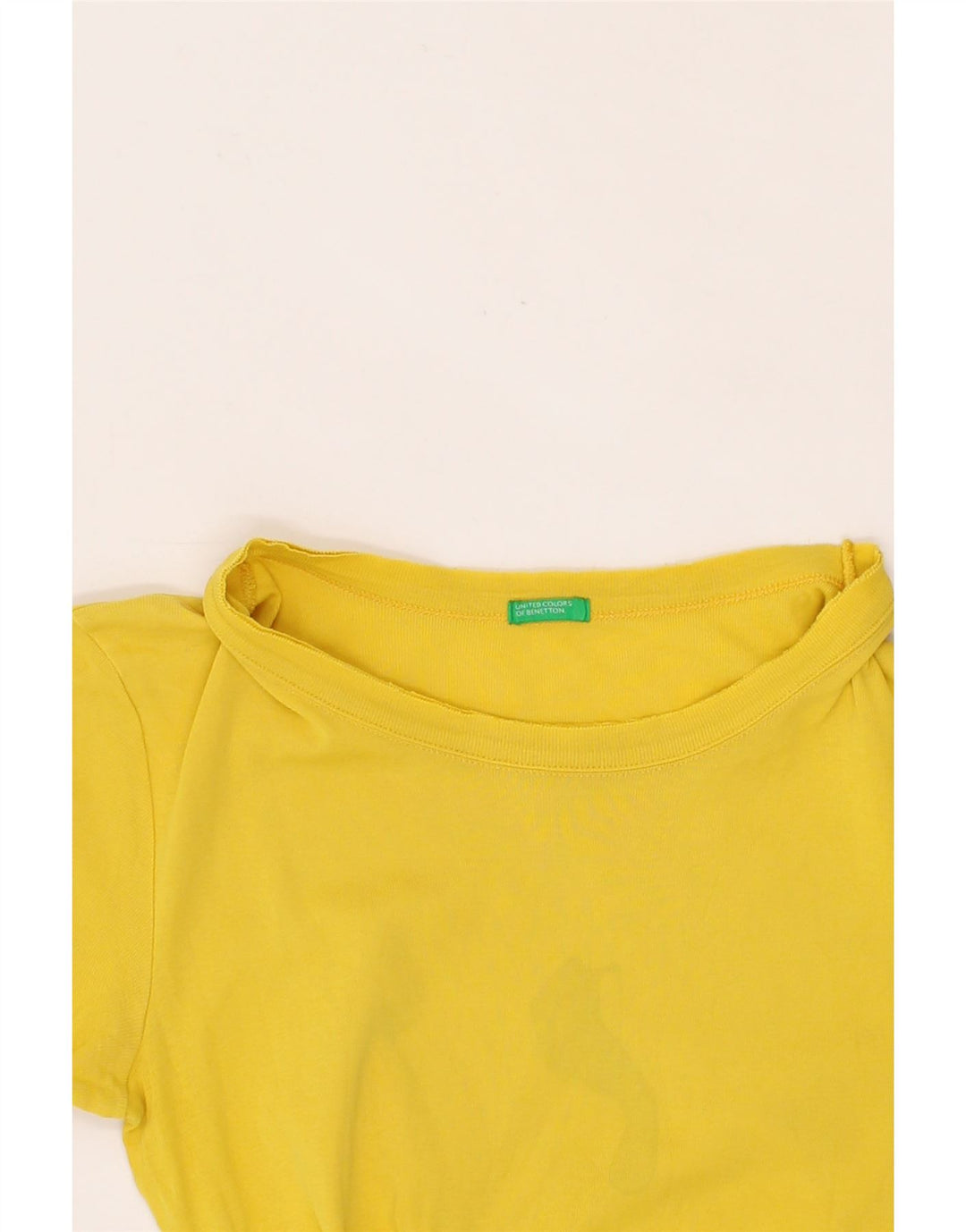 BENETTON Womens T-Shirt Top UK 10 Small Yellow Vintage Benetton and Second-Hand Benetton from Messina Hembry 