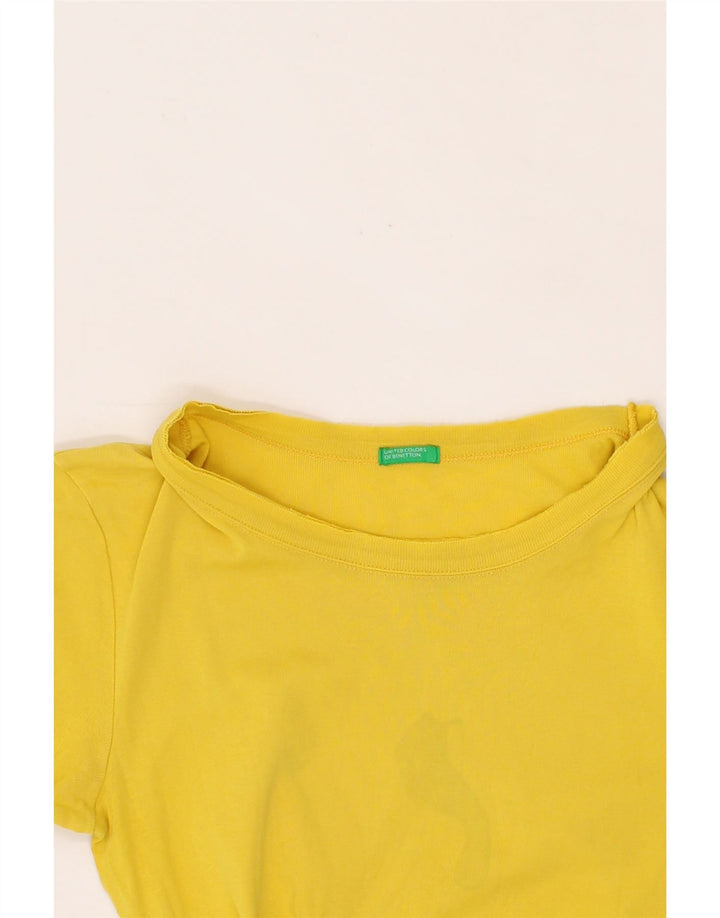BENETTON Womens T-Shirt Top UK 10 Small Yellow Vintage Benetton and Second-Hand Benetton from Messina Hembry 