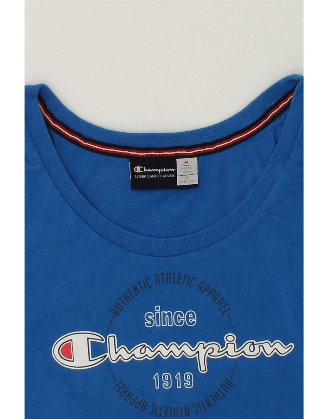 CHAMPION Boys Graphic Vest Top 9-10 Years Medium Blue Cotton | Vintage Champion | Thrift | Second-Hand Champion | Used Clothing | Messina Hembry 