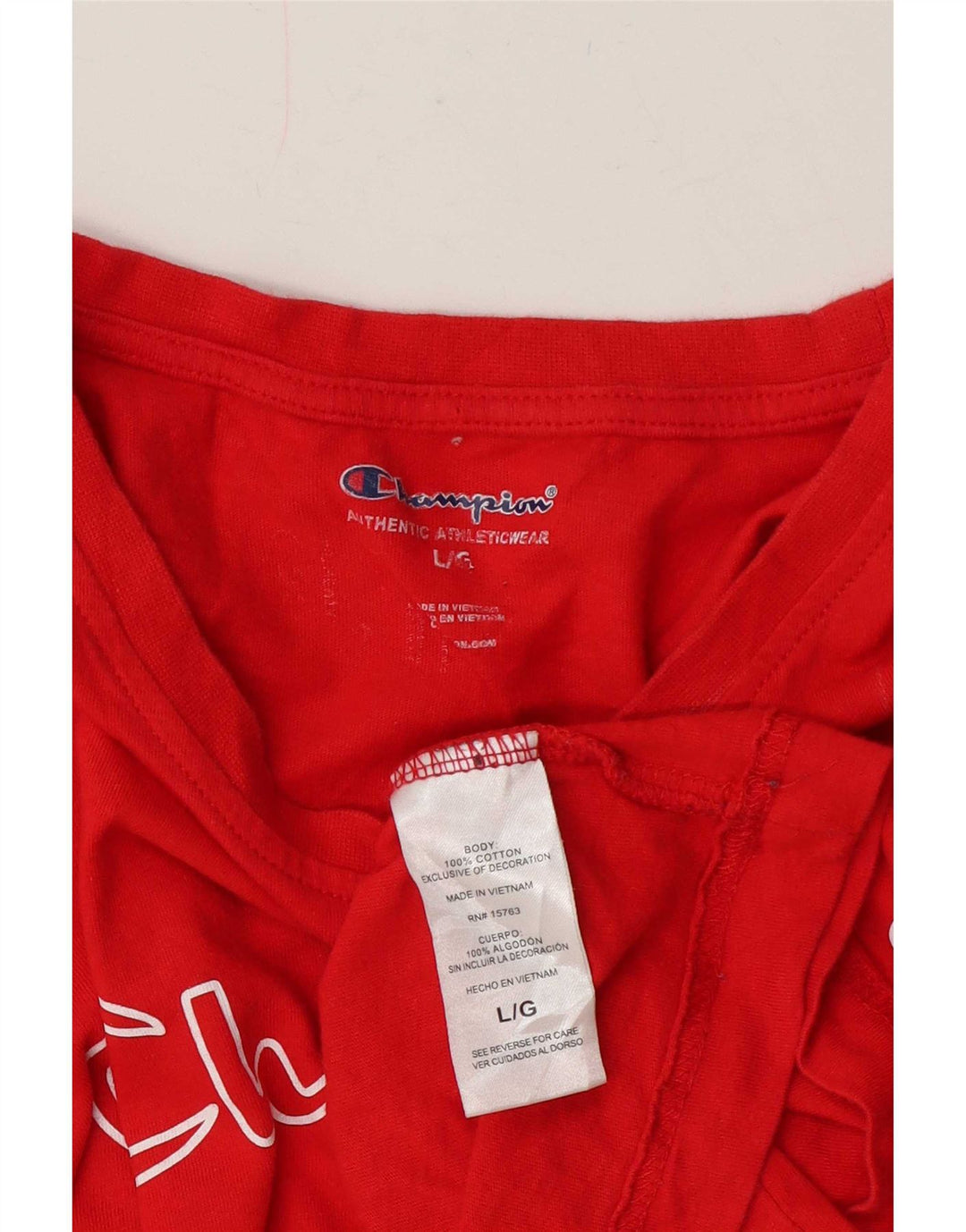 T-shirt grafica da uomo Champion Top grande in cotone rosso