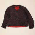VINTAGE Womens Abstract Pattern 3 Button Blazer Jacket UK 12 Medium Maroon Vintage Vintage and Second-Hand Vintage from Messina Hembry 