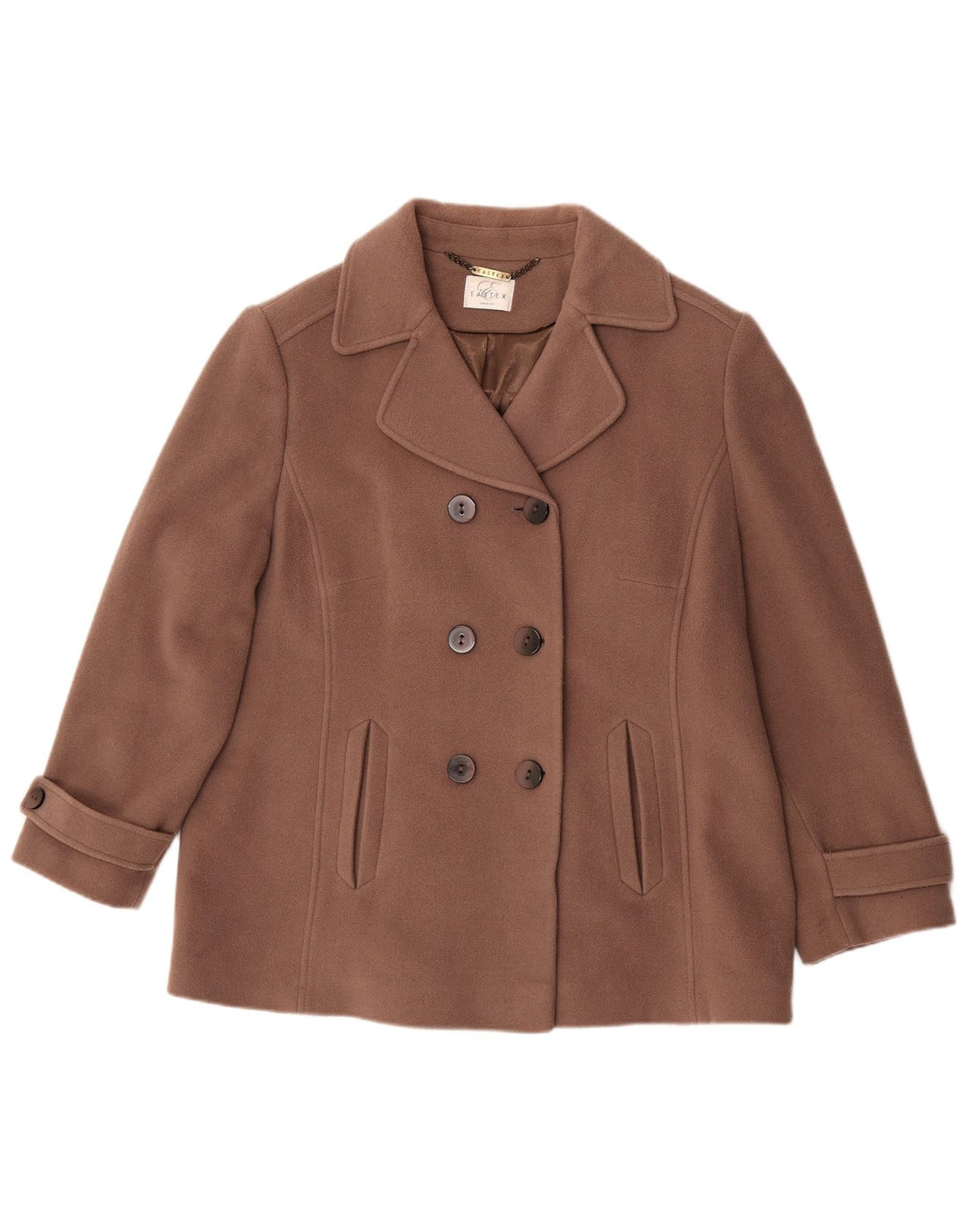 Cappotto da marinaio da donna Eastex UK 18 XL lana marrone