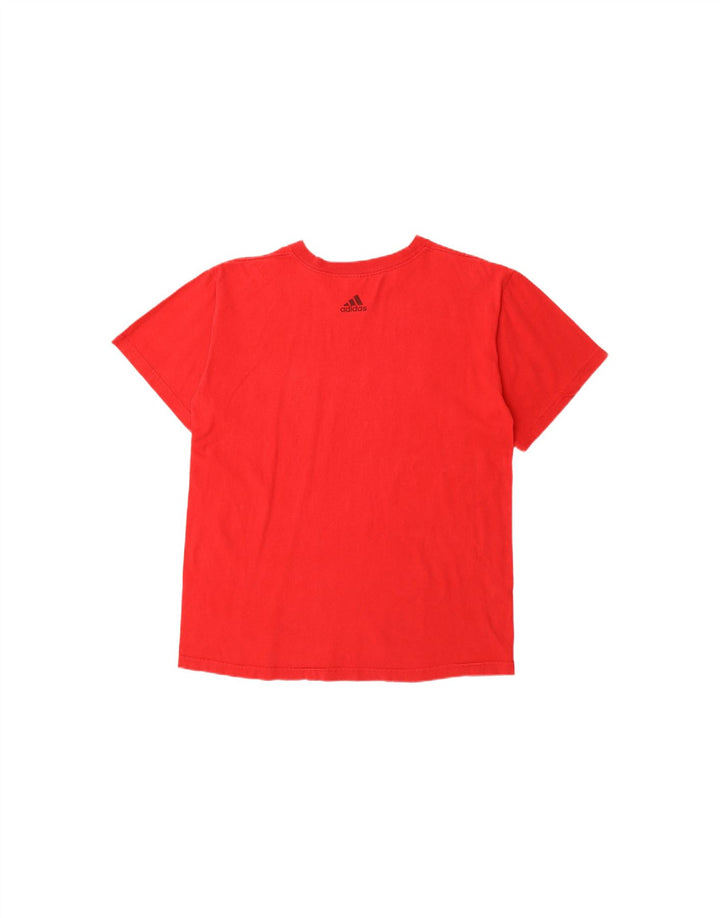 ADIDAS Mens Graphic T-Shirt Top Medium Red Vintage Adidas and Second-Hand Adidas from Messina Hembry 