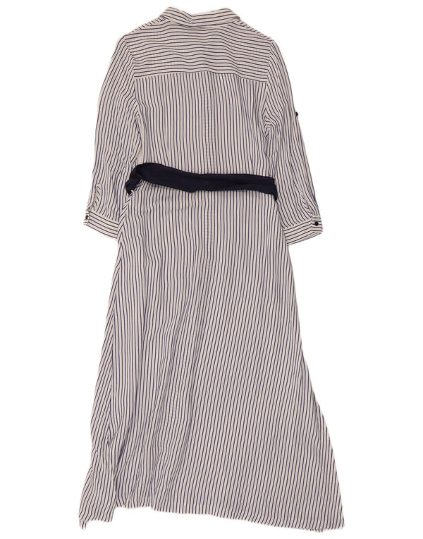 Abito camicia da donna con maniche a 3/4 Zara UK 12 gessato bianco medio
