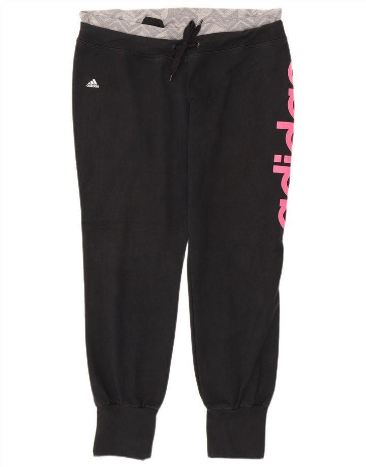 Pantaloni da tuta da donna ADIDAS Climalite Joggers UK 16/18 Large Nero