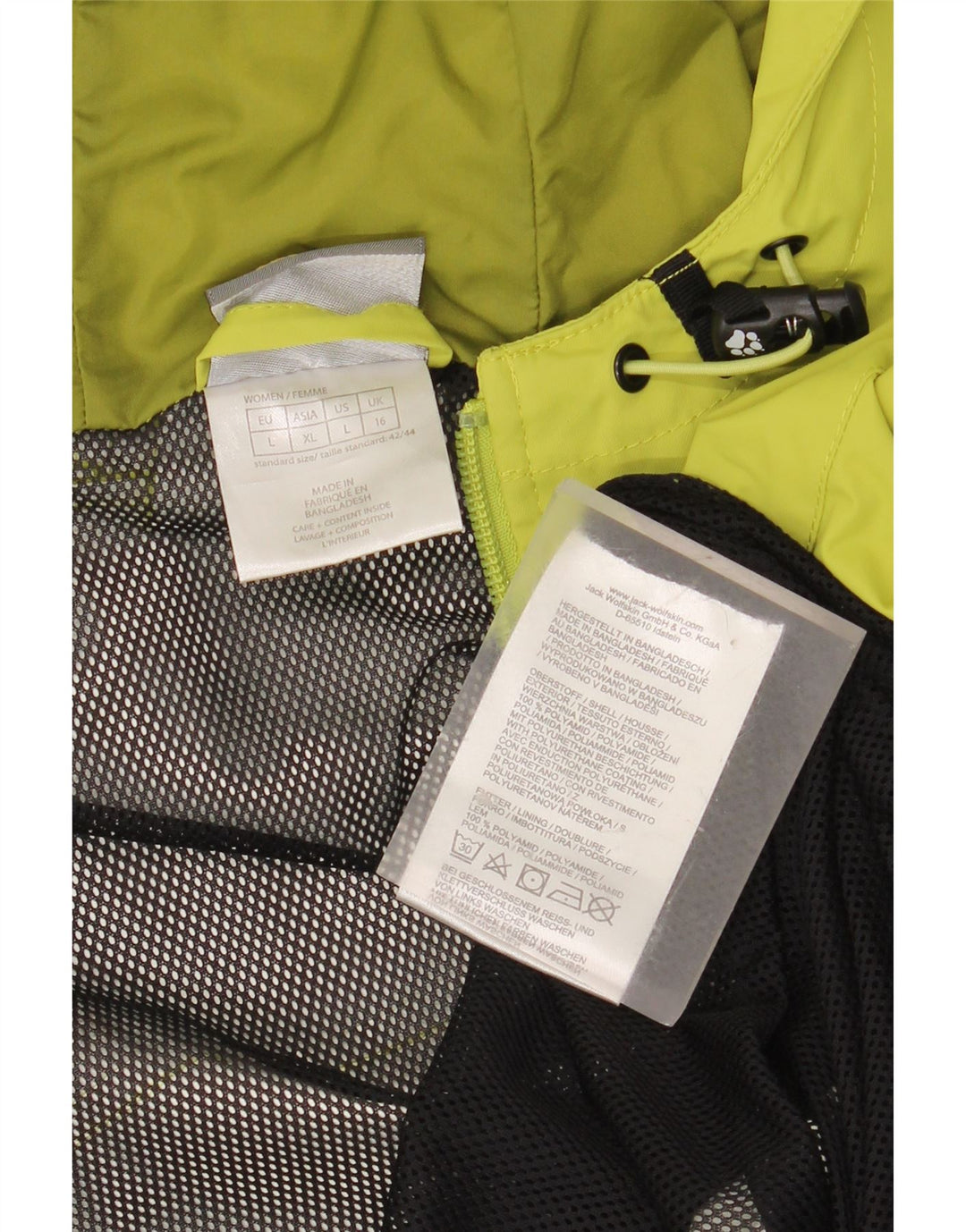 JACK WOLFSKIN Giacca antipioggia oversize da donna con cappuccio UK 16 Large Verde