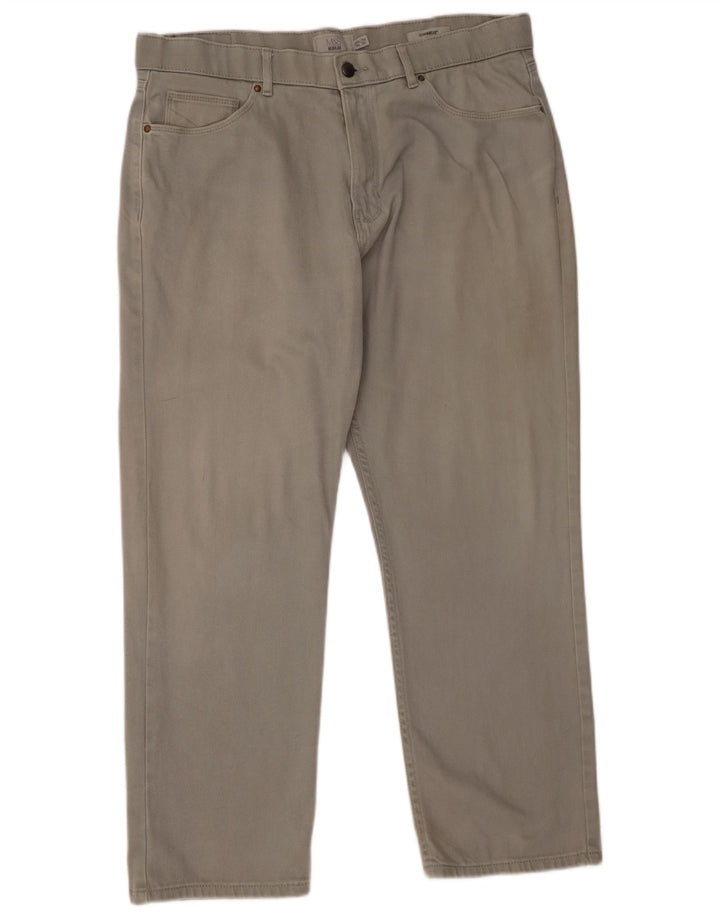 Pantaloni casual regolari dritti da uomo Marks & Spencer W36 L29 cotone grigio