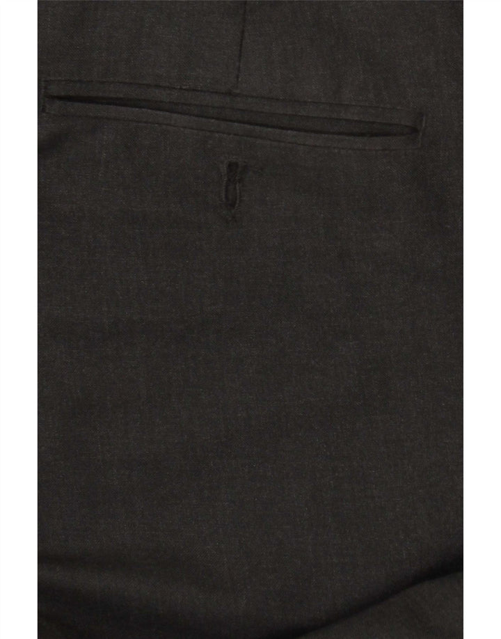 Pantaloni da abito dritti su misura da uomo Marks & Spencer W38 L31 poliestere grigio