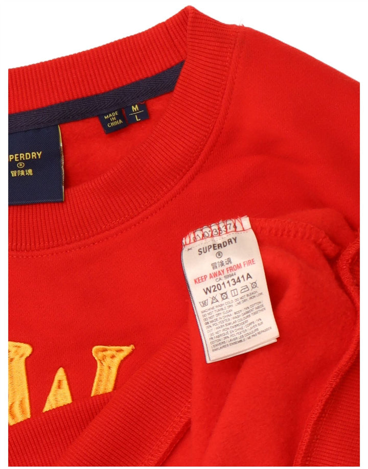 Felpa da uomo con grafica Hawks SUPERDRY, grande cotone rosso