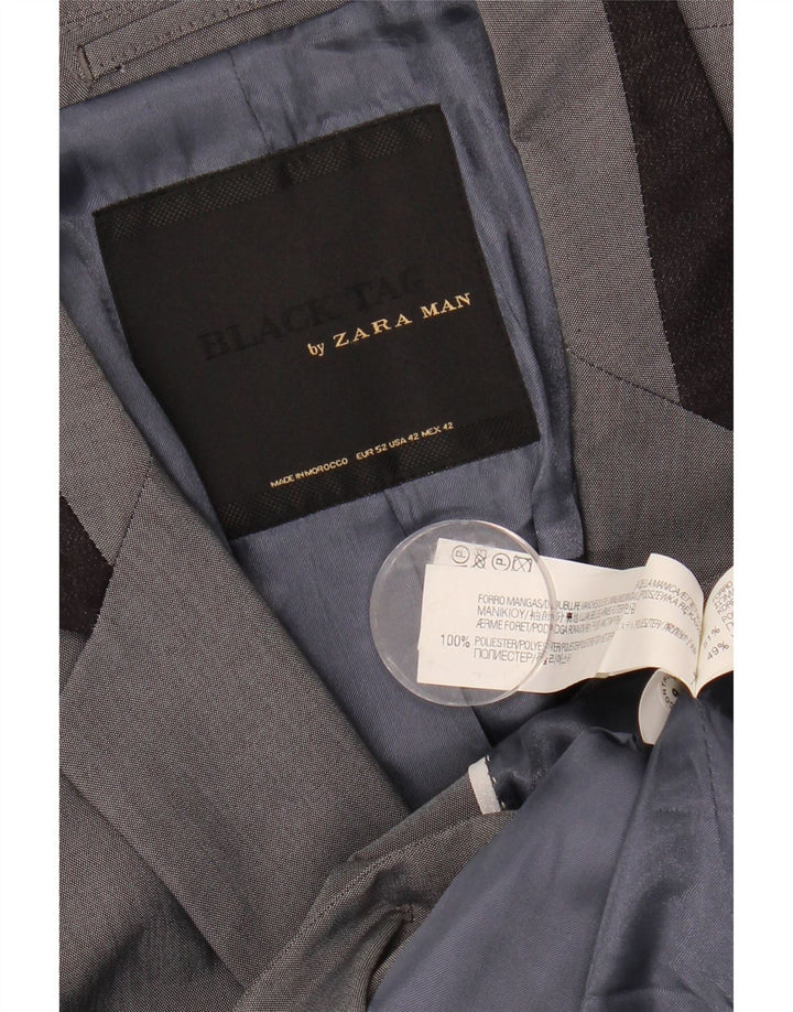 ZARA Mens 2 Button Blazer Jacket EU 52 Large Navy Blue