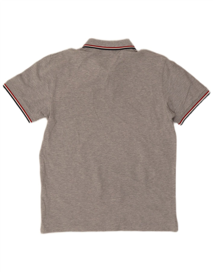 Polo da uomo Gant in cotone a righe grigio medio