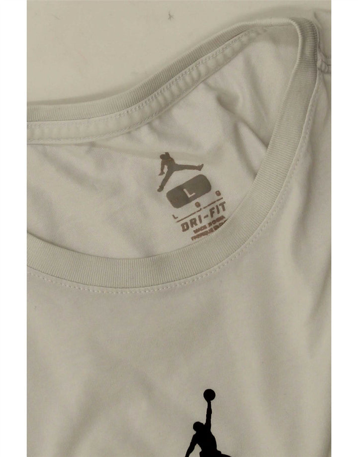 T-shirt Jordan Dri Fit da uomo grande bianca
