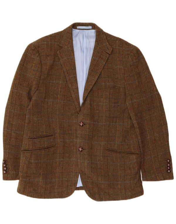 Giacca blazer a 2 bottoni da uomo Marks & Spencer UK 42 XL a quadri marroni