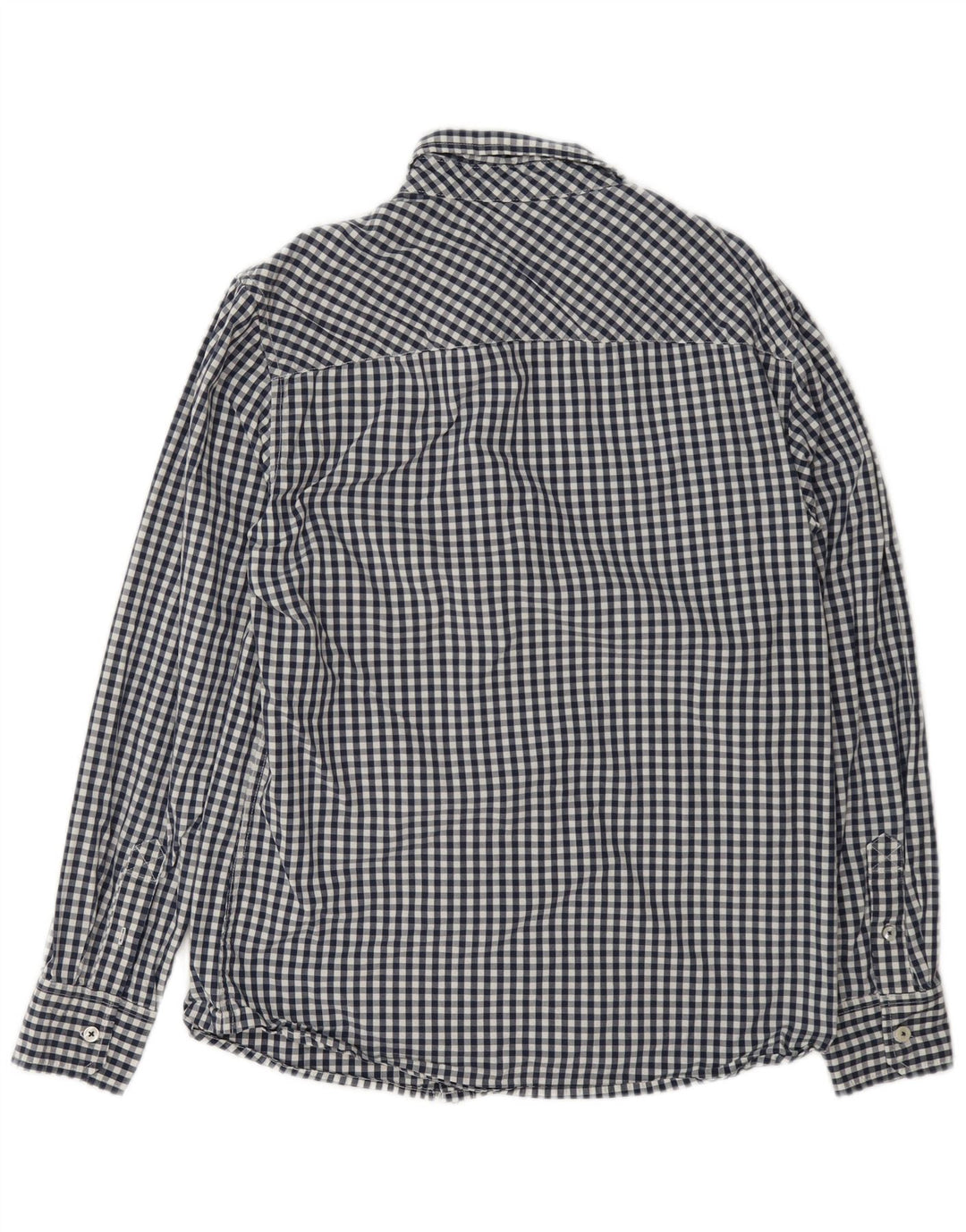 Camicia slim fit da uomo Mustang in cotone a quadretti blu navy medio