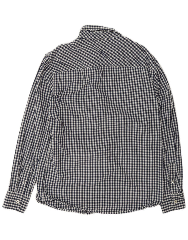 Camicia slim fit da uomo Mustang in cotone a quadretti blu navy medio