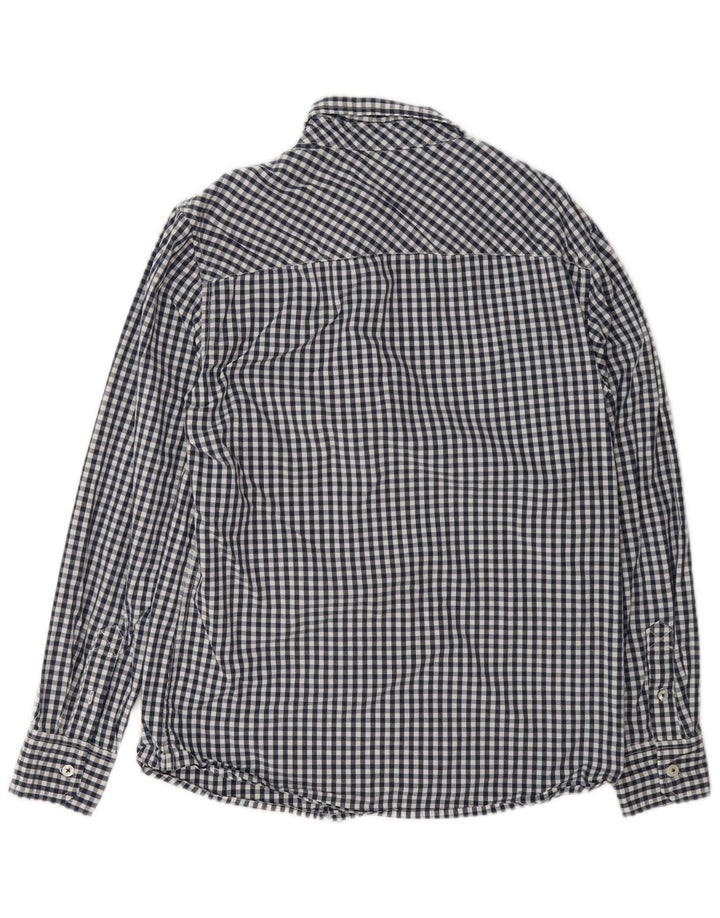 Camicia slim fit da uomo Mustang in cotone a quadretti blu navy medio