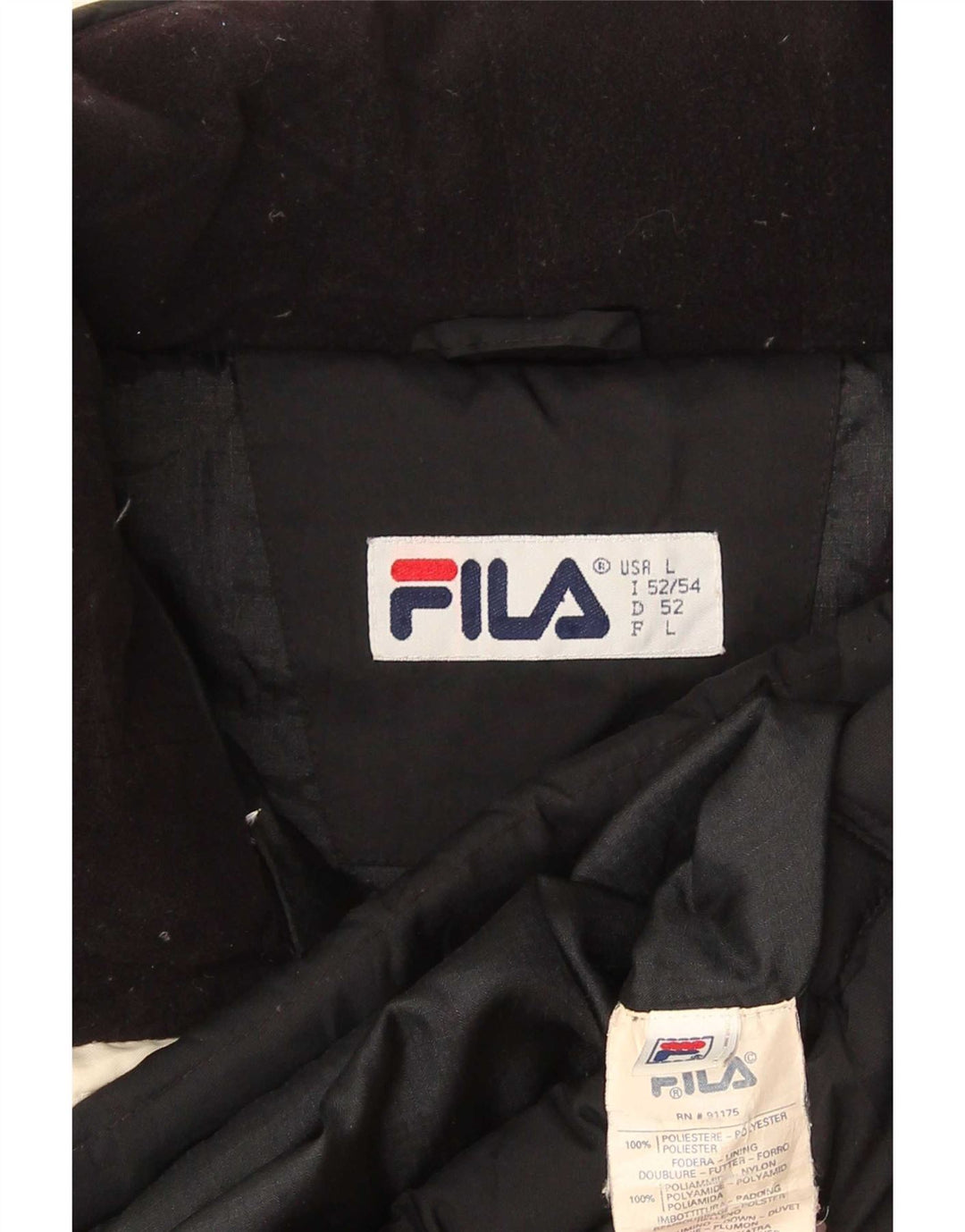 Gilet imbottito da uomo Fila UK 40 grande poliestere nero