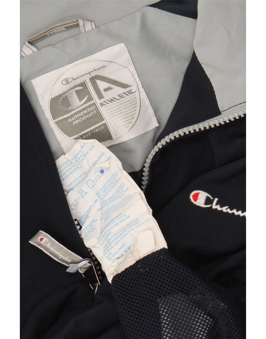 Giacca da tuta da uomo Champion Large in poliestere color block blu navy