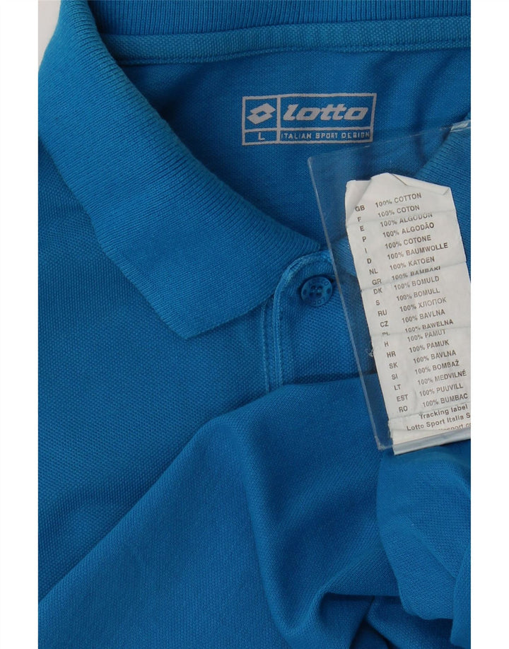 Polo da uomo LOTTO Large in cotone blu