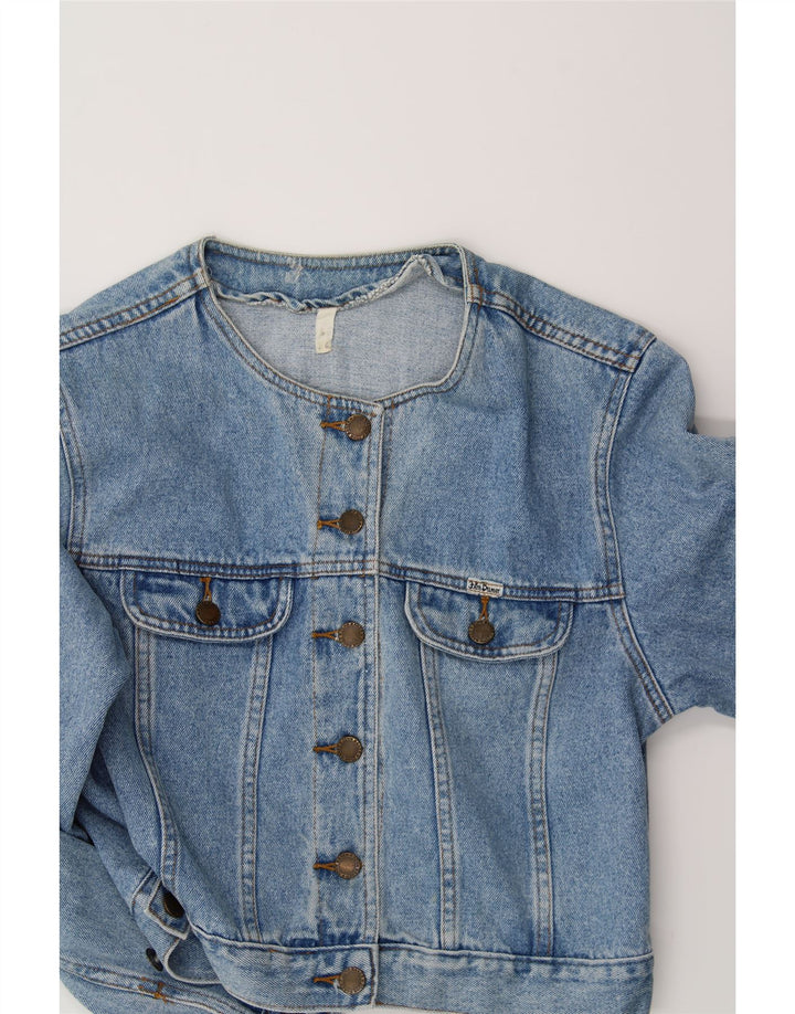 JOHN BANER Womens Crop Denim Jacket UK 12 Medium Blue Cotton Vintage John Baner and Second-Hand John Baner from Messina Hembry 