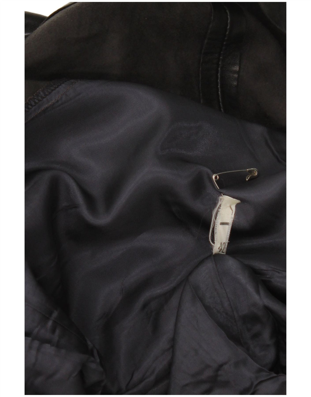 Gonna in pelle vintage da donna IT 42 media W26 in pelle nera