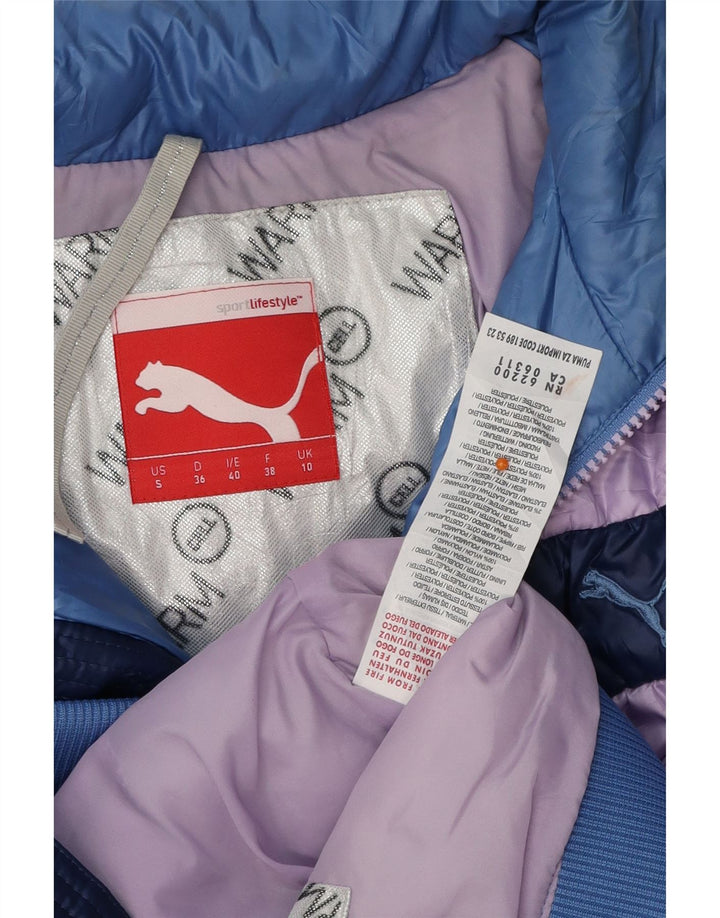 Giacca imbottita da donna PUMA UK 10 Small Blu Poliestere color block