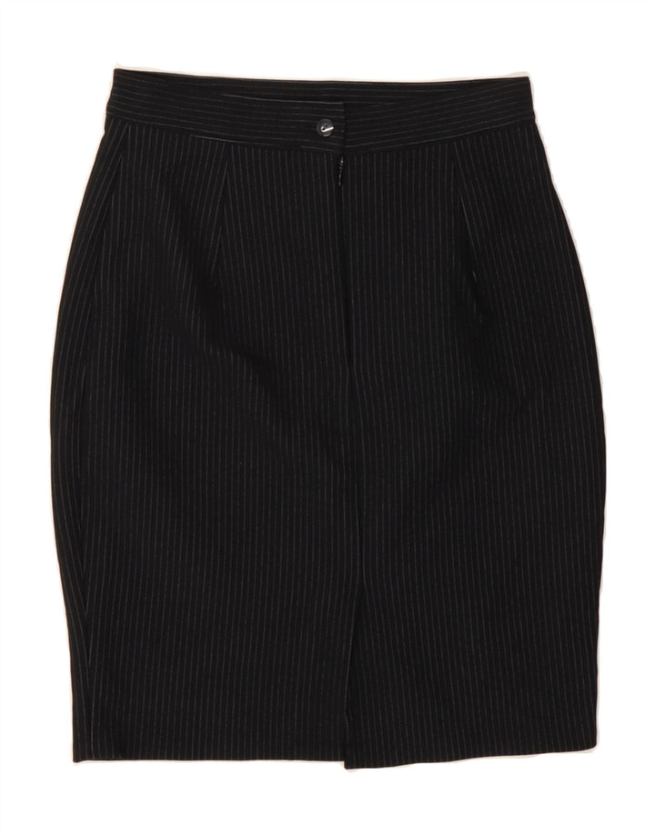 VINTAGE Womens Pencil Skirt W28 Medium Black Striped Vintage Vintage and Second-Hand Vintage from Messina Hembry 