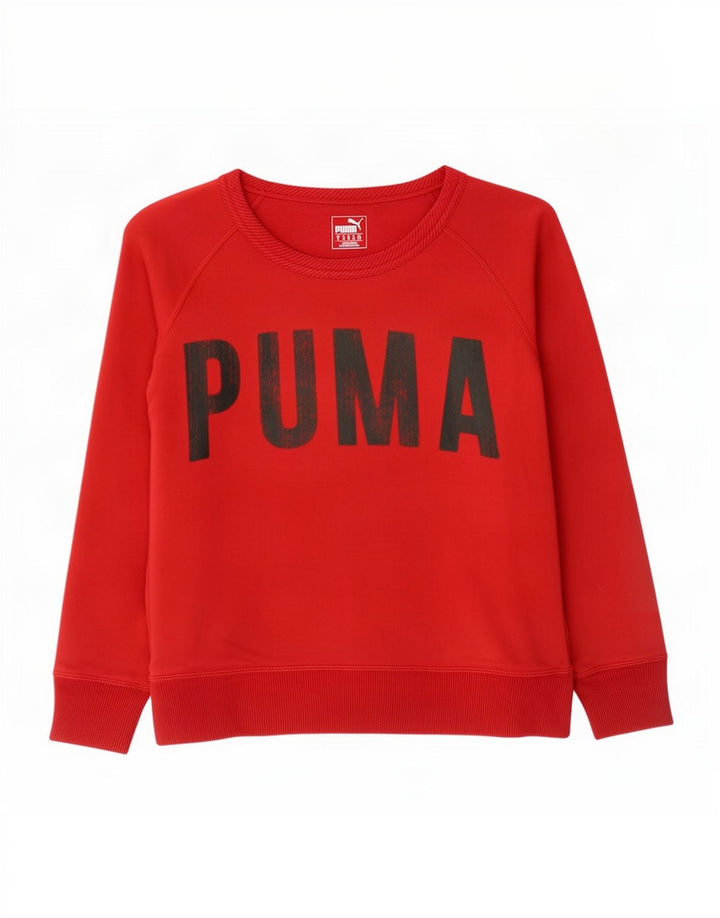 Felpa grafica da donna Puma Jumper UK 10 Small Red Cotton