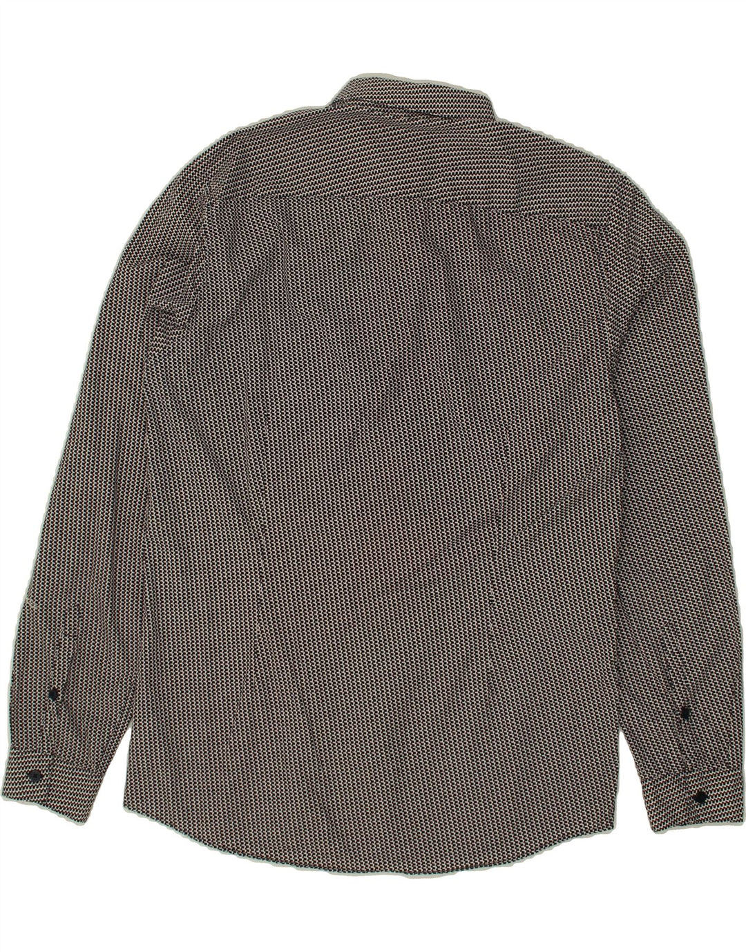 JULES Mens Shirt Large Black Geometric Cotton Vintage Jules and Second-Hand Jules from Messina Hembry 