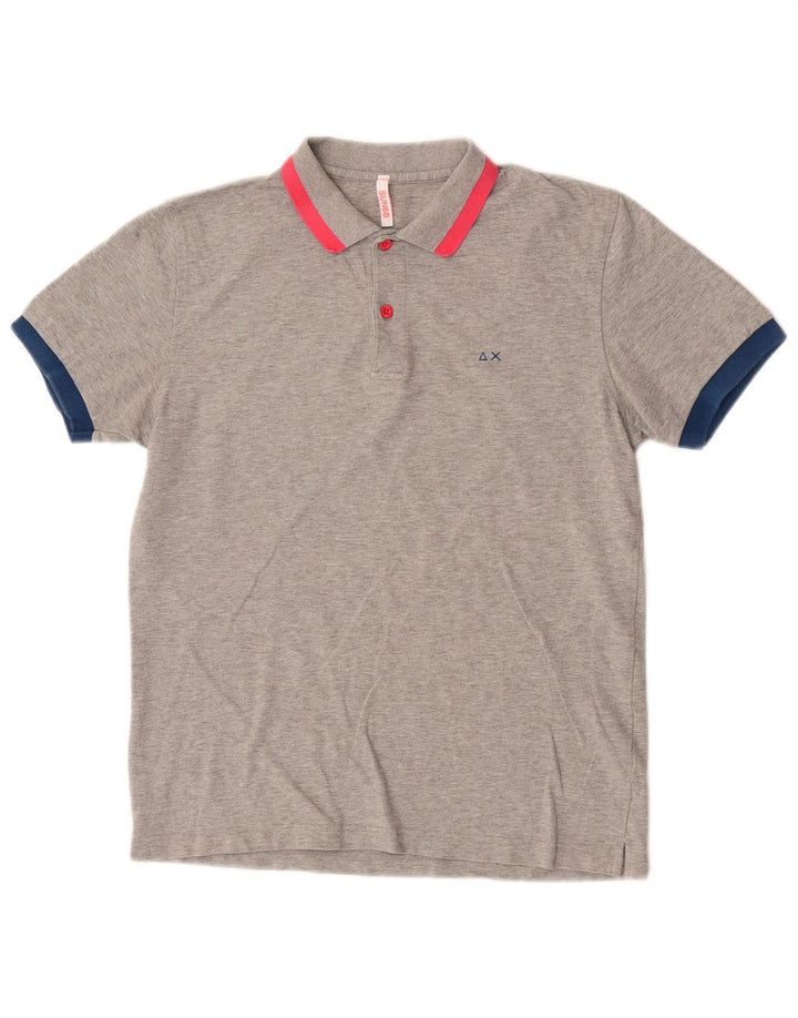 Polo da uomo Sun68 grigio medio screziato