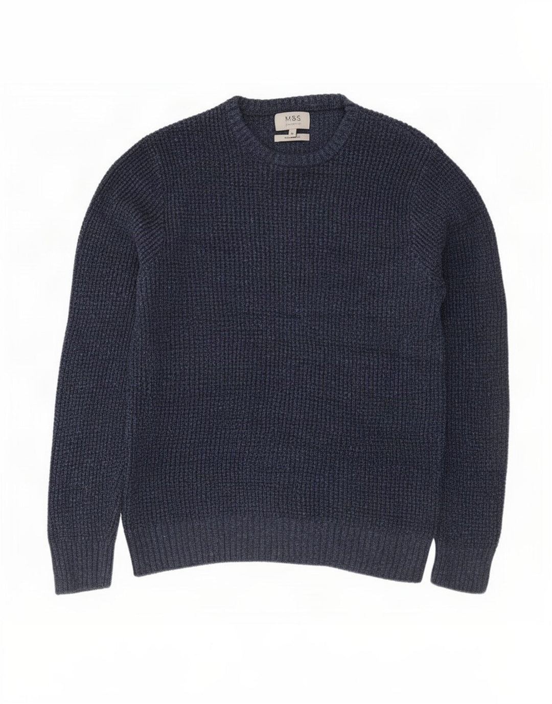 Maglione maglione girocollo da uomo Marks & Spencer cotone medio blu navy