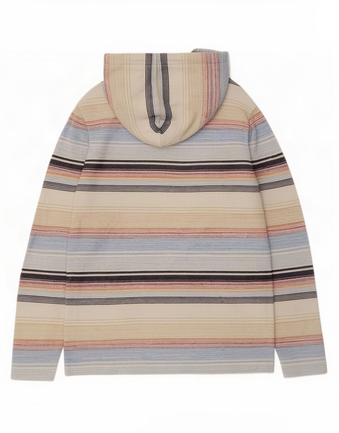 Fat Face Top da uomo con cappuccio a maniche lunghe in cotone a righe multicolori medie