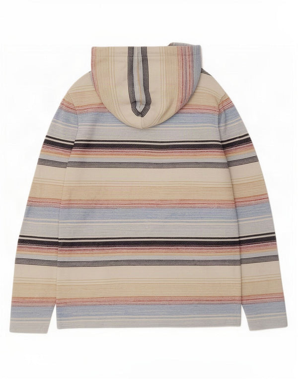 Fat Face Top da uomo con cappuccio a maniche lunghe in cotone a righe multicolori medie