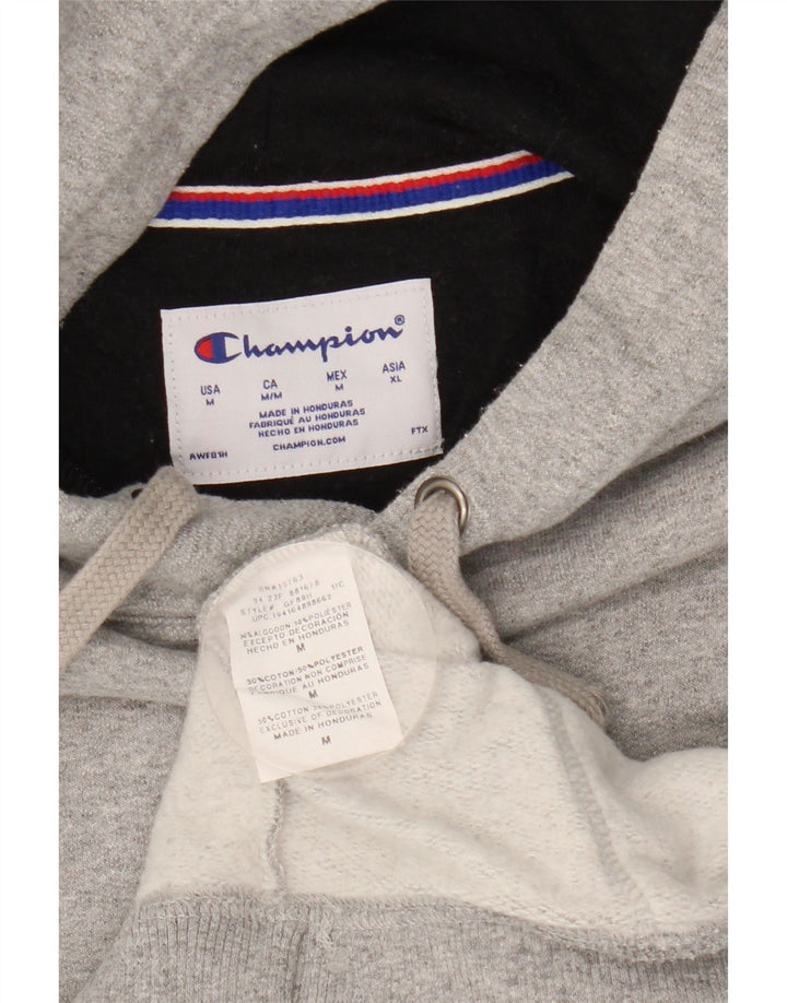 Felpa con cappuccio da uomo Champion in cotone grigio medio