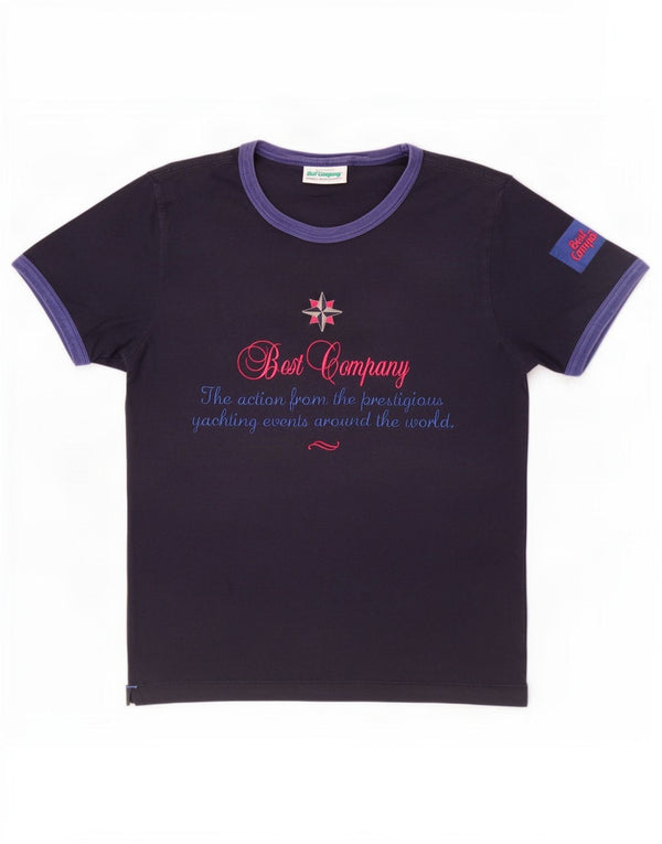 T-shirt grafica da uomo Best Company Top grande blu navy a blocchi di colore
