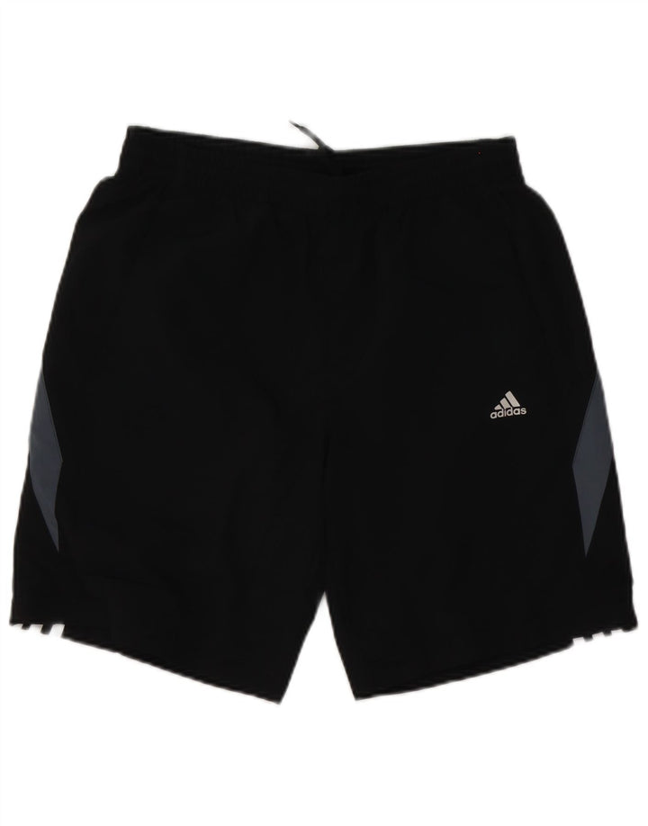 Pantaloncini sportivi Adidas Climalite da uomo piccoli in poliestere color block nero