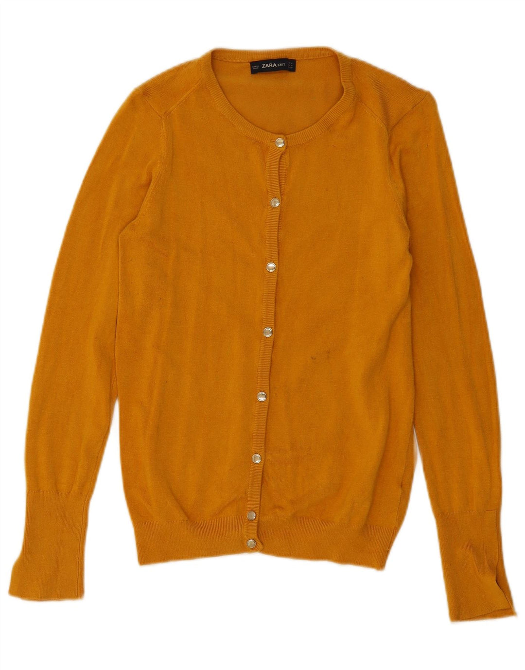 Maglione cardigan da donna Zara UK 12 viscosa giallo medio
