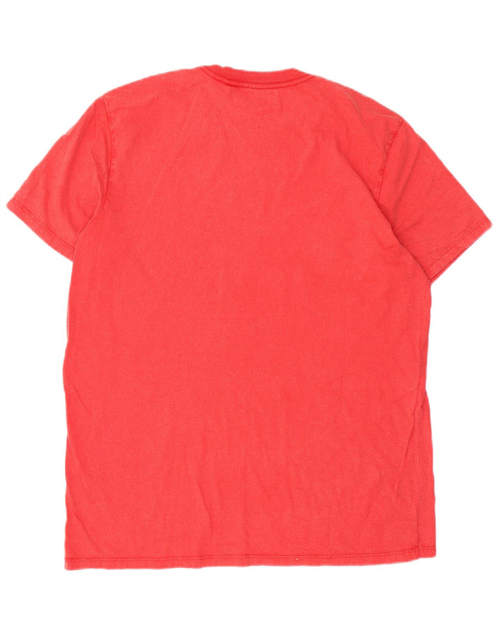 Guess T-shirt grafica da uomo grande in cotone rosso
