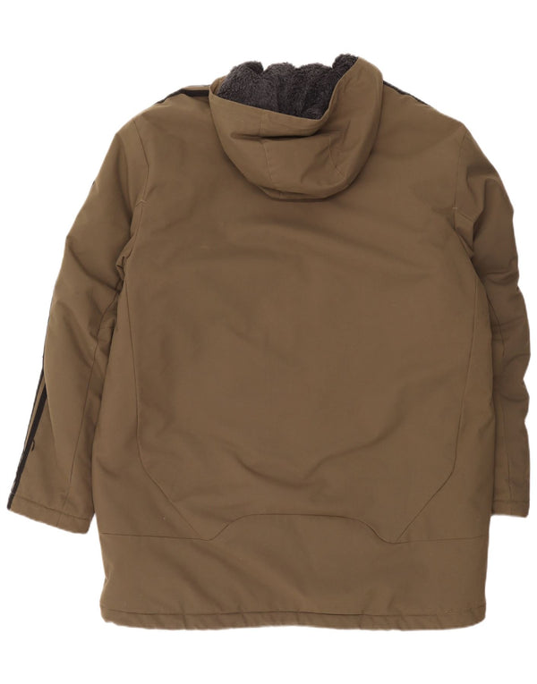Giacca a vento con cappuccio da uomo Adidas UK 42 XL poliestere kaki