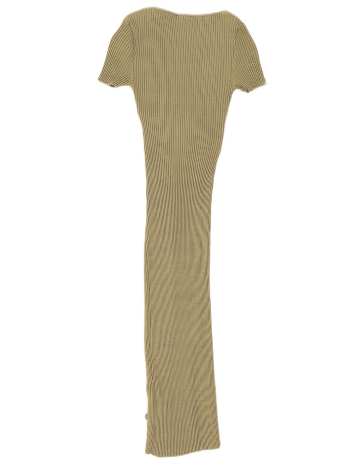Vestito lungo da donna Zara UK 8 piccolo in cotone kaki