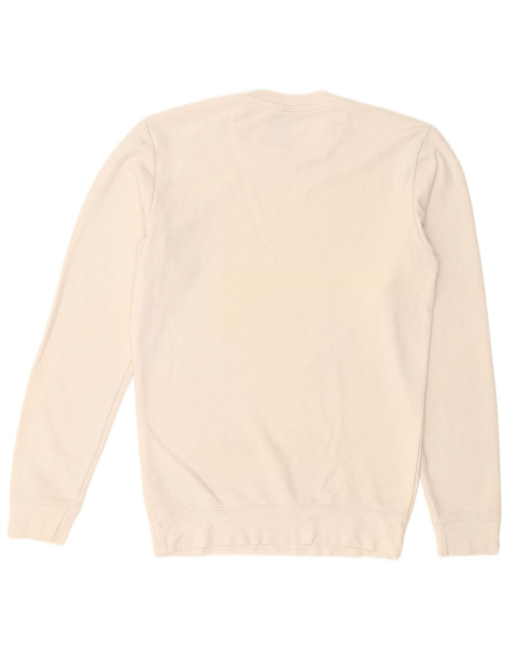 ADIDAS Mens Graphic Sweatshirt Jumper Small White Cotton