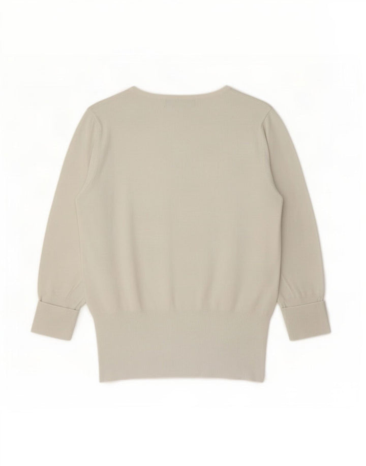 Maglione cardigan da donna Zara UK 12 viscosa bianca media