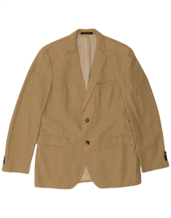 Giacca blazer da uomo a 2 bottoni Hugo Boss UK 50 grande cotone beige